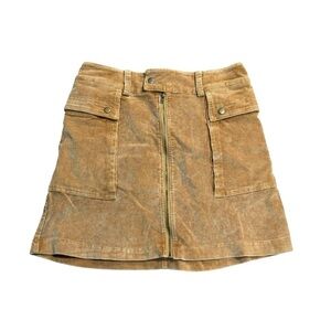 Oli & Hali Corduroy Utility Mini Skirt Mustard Tan Large